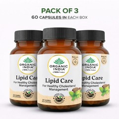 Organic India Lipid Care 60 Veg Capsules Ayurvedic Herbal Wellness 3 Pack