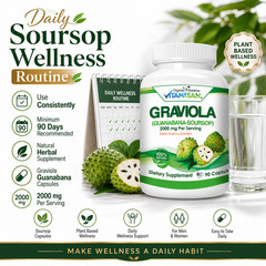 Soursop GRAVIOLA EXTRACT 2000 mg 45days Guanabana Annona Antioxidant 90 capsules