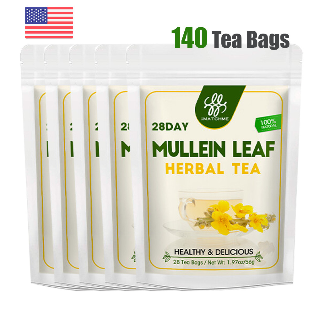 140Pcs Mullein Tea Bags For Lung Cleanse Herbal Tea Natural Mullein Tea