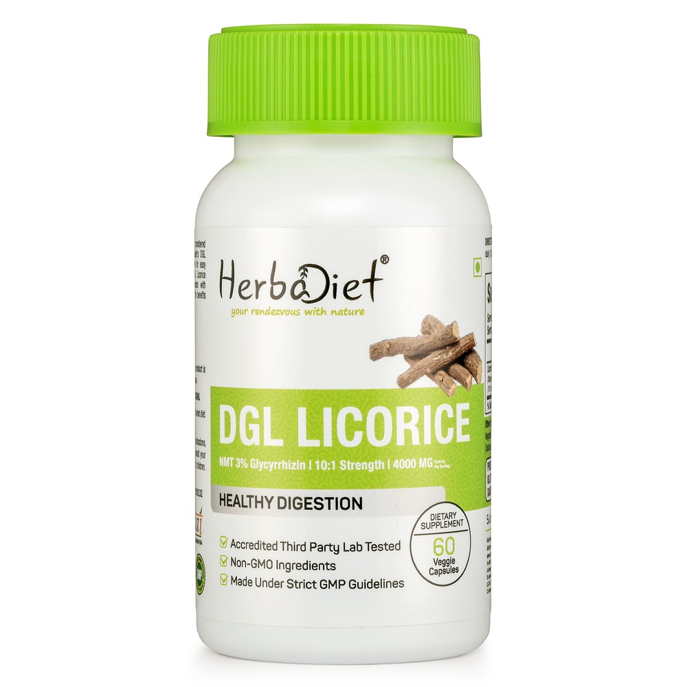 DGL Deglycyrrhizinated Licorice Extract Capsules Bloating Relief Colon Cleanse