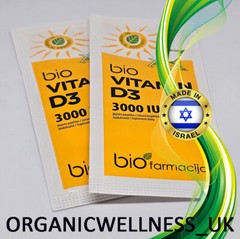 BIO🌿Farmacija Dead Sea 100% ORGANIC POWDER Bio-D3-Vitamin VEGAN 3 x PACKS 20s