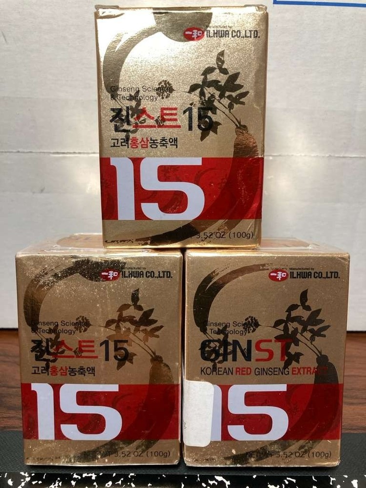 x3 GINST 15 Korean Red Ginseng Extract 100g (3.52oz) NIB