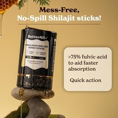 Better Alt Pure Himalayan Shilajit Sticks Organic with Honey, Naturally Sweeter