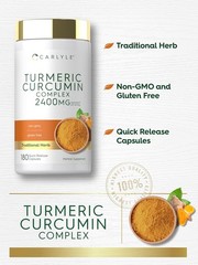 Turmeric Curcumin 2400mg | 180 Capsules | Non-GMO, Gluten Free | by Carlyle