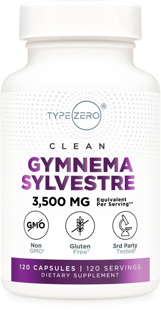 Clean Gymnema Sylvestre Extract 120 Capsules for 120 Servings Per Bottle – No…