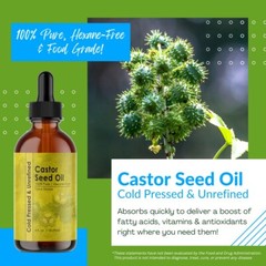 Castor Seed Oil – 100% Pure, Organic, Unrefined, Hexane-Free, Food Grade, Vegan