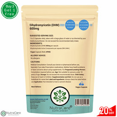 Dihydromyricetin (98%DHM) 600mg Capsules-(Pure Hovenia Dulcis)-Hangover-90Caps