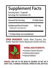 Goldenseal Root – Hydrastis 520mg Total Alkaloids Immune System 3 Bottles 50 Cap