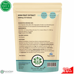 Noni Fruit Capsule 5500mg (1.5% Iridoids)-100% Natural & Strong-100%Vegan-90Caps