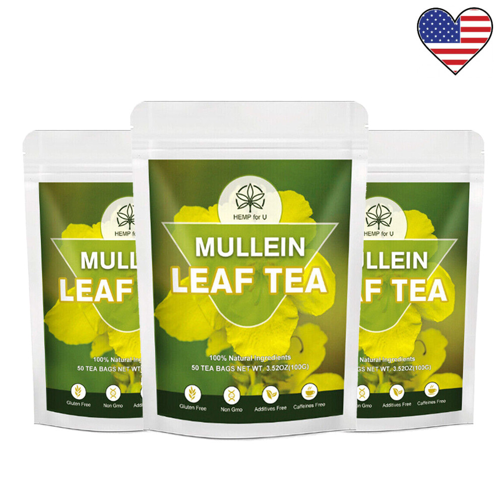 3x Mullein Leaf Tea – Natural Respiratory Support & Lung Health (50 Tea Bags)