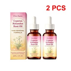 2PCS Cyperus Rotundus Oil, Natural Hair Removal Formula, 60mlX2 Hair Removal