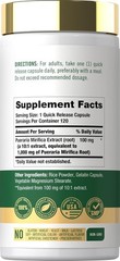 Pueraria Mirifica Capsules | 1000mg | 120 Capsules | Non-GMO | by Carlyle