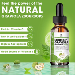 1-3x Soursop Graviola Extract Liquid Drop Immune Digestive Support & Antioxidant