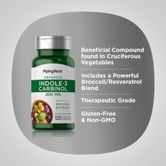 Indole 3 Carbinol | 200mg | 120 Capsules | with Resveratrol | by Piping Rock