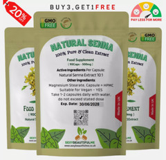 Organic Senna Leaf 500mg Capsules – Natural Digestive Support – Vegan Friendly