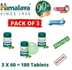 3 x Himalaya Herbal Abana 180 Tabs For Reduces Cholesterol Level Exp March 2026