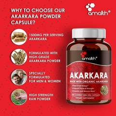 Organic Akarkara Anacyclus Pyrethrum Root libido Powder 1500mg 120 Capsules