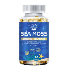 120 Pills Organic Sea Moss Capsules,Irish Sea Moss, Bladderwrack Immune Health