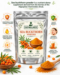 Organic Sea Buckthorn Powder Natural Herbal Superfood Vegan Supplement