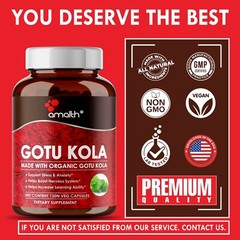 Organic Gotu Kola Powder Centella Asiatica 1500mg Capsules – Memory 120 Pills