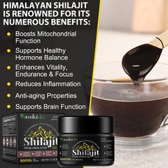 Pure 100% Himalayan Shilajit, Soft Resin, Organic, Extremely Potent Fulvic Acid