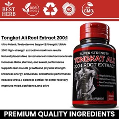 10 PACK Tongkat Al LONGJACK STRONGEST EXTRACT 200:1 Stamina – BIG LOT 600 PILLS