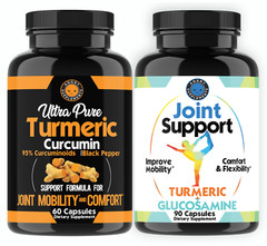 Angry Supplements Ultra Turmeric and Joint Support w. Glucosamine 2-Pack