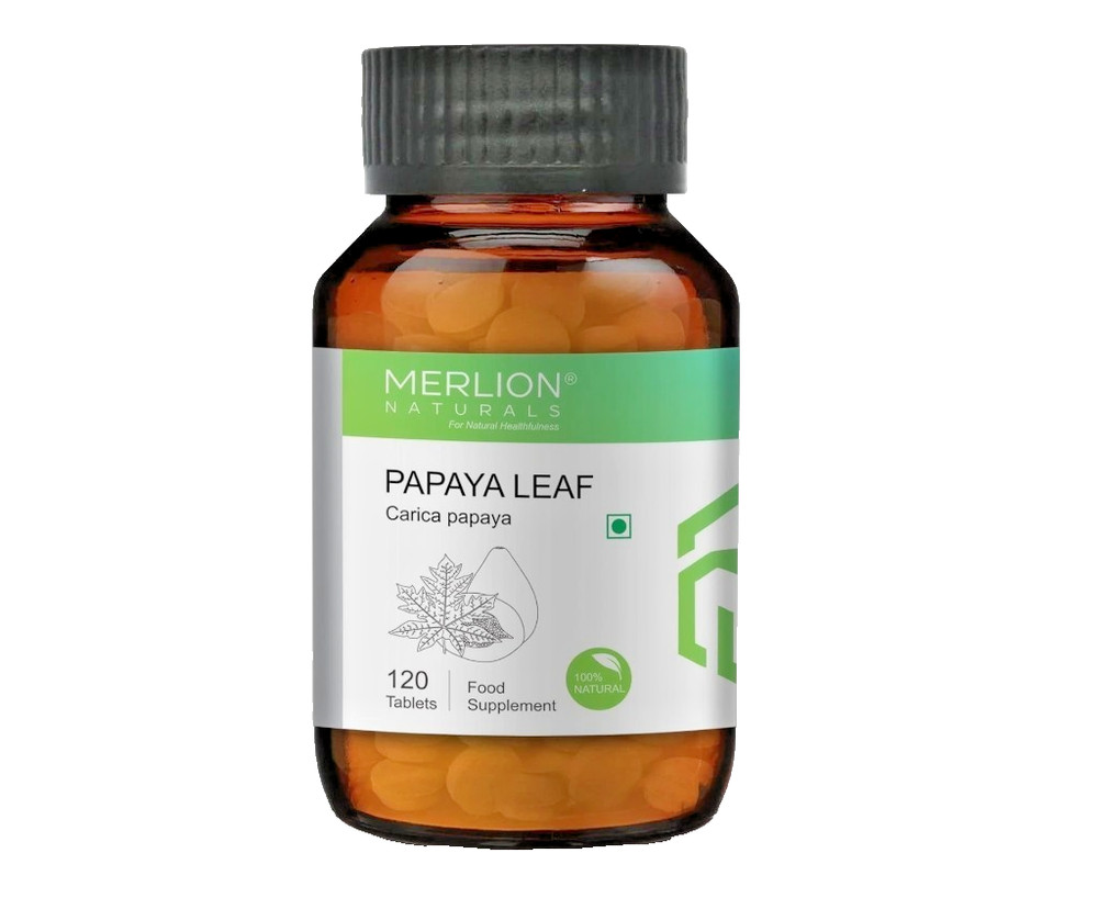 Merlion Papaya Leaf Tablets, Carica papaya, 500mg (120 Tablets)