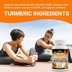 Turmeric Curcumin With Bioperine 1500mg Enhanced Bioavailability 30/60/120 Caps