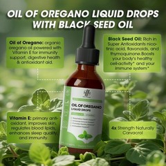 Oil of Oregano Drops and Liquid with Black Seed Oil Immune&Digestive Support