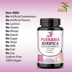 PUERARIA MIRIFICA 180 VEGGIE CAPSULES ORGANIC DIETARY SUPPLEMENT 3 BOTTLES