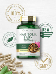 Magnolia Bark 3200 Mg 180 Powder Capsules Herbal Extract Supplement Non-Gmo, Glu