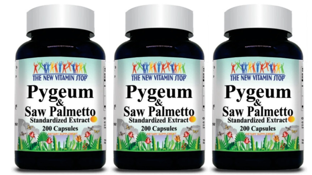 Pygeum Bark Saw Palmetto Berry 3X200Caps Herbal Prostate Support Aid Phytosterol