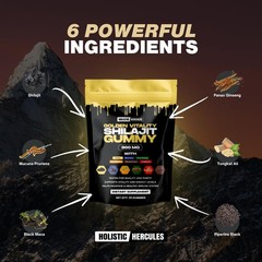 Holistic Hercules Himalayan Gold Shilajit Gummies with 30 Count (Pack of 1)