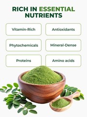 PURA VIDA MORINGA Organic Moringa Powder, Premium 100% Leaf Powder Single Origin