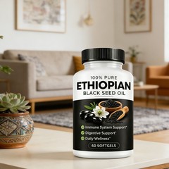 60 Pcs 100% Pure Ethiopian Black Seed Oil Softgels Immune Digestive Support