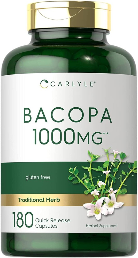 Bacopa Monnieri Capsules 1000mg | 180 Capsules | Gluten Free | by Carlyle