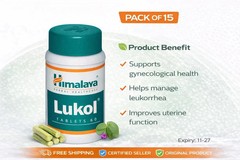 Himalaya Lukol Tabs 60 Tabs Herbal Women Wellness Support Pack of 15 free ship