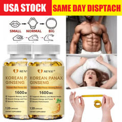 Red Korean Panax Ginseng 1600mg 240 Capsules – Energy/Endurance/Memory/Sex Drive