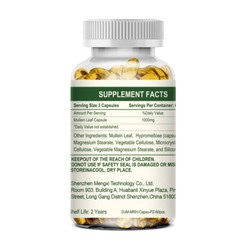 MENXI Mullein Leaf 60Capsules Support Respiratory,Lung Cleaning & Detoxification
