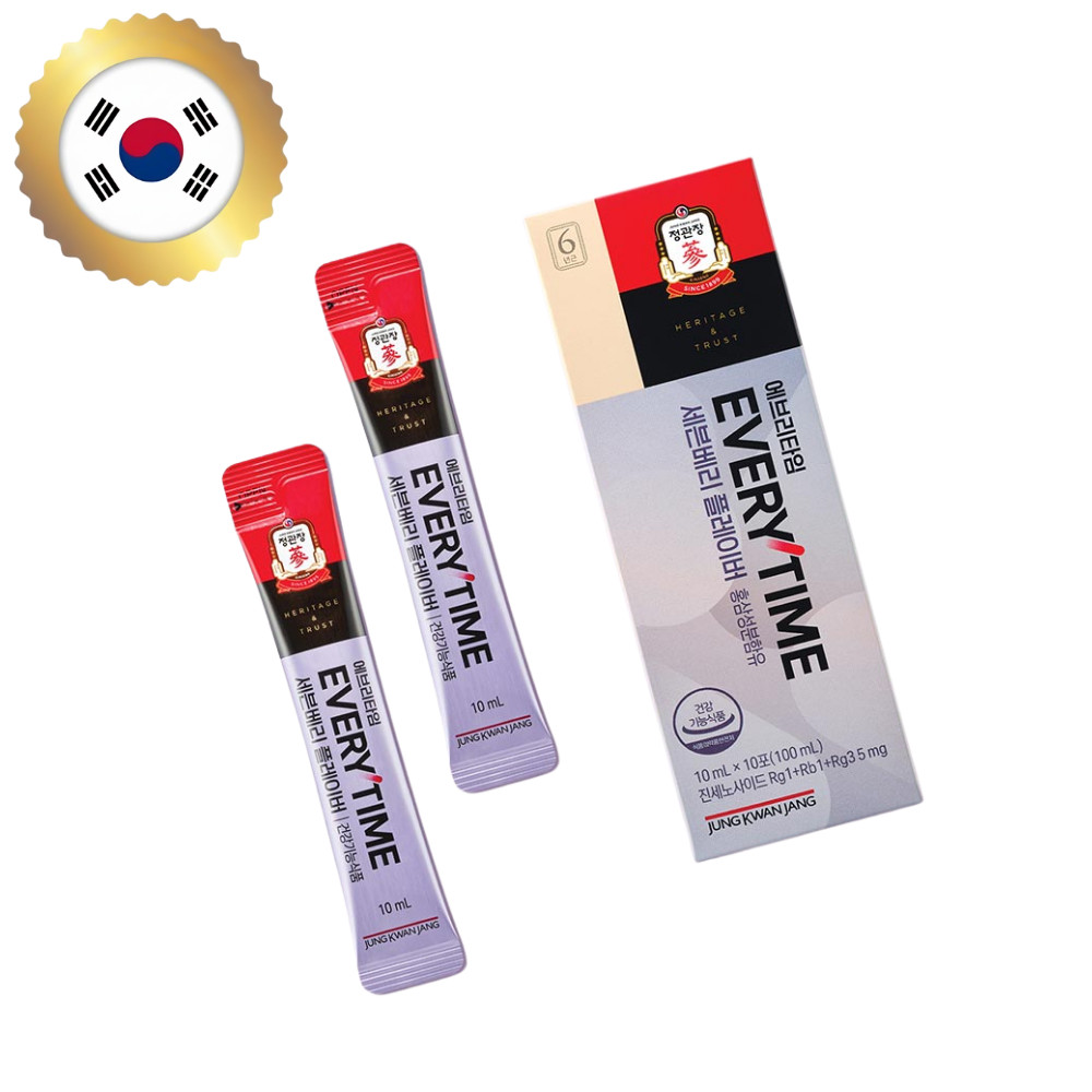 Jung Kwan Jang Everytime Seven Berry Flavor Korean Red Ginseng 10ml x 20 Sticks