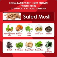 Safed Musli Extract Chlorophytum Borivilianum with 11 Herbs 5750mg 90 Capsules
