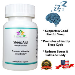SLEEP AID NATURAL SUPPLEMENT. 120 capsules, Increase Restful Sleep, Biomedical.
