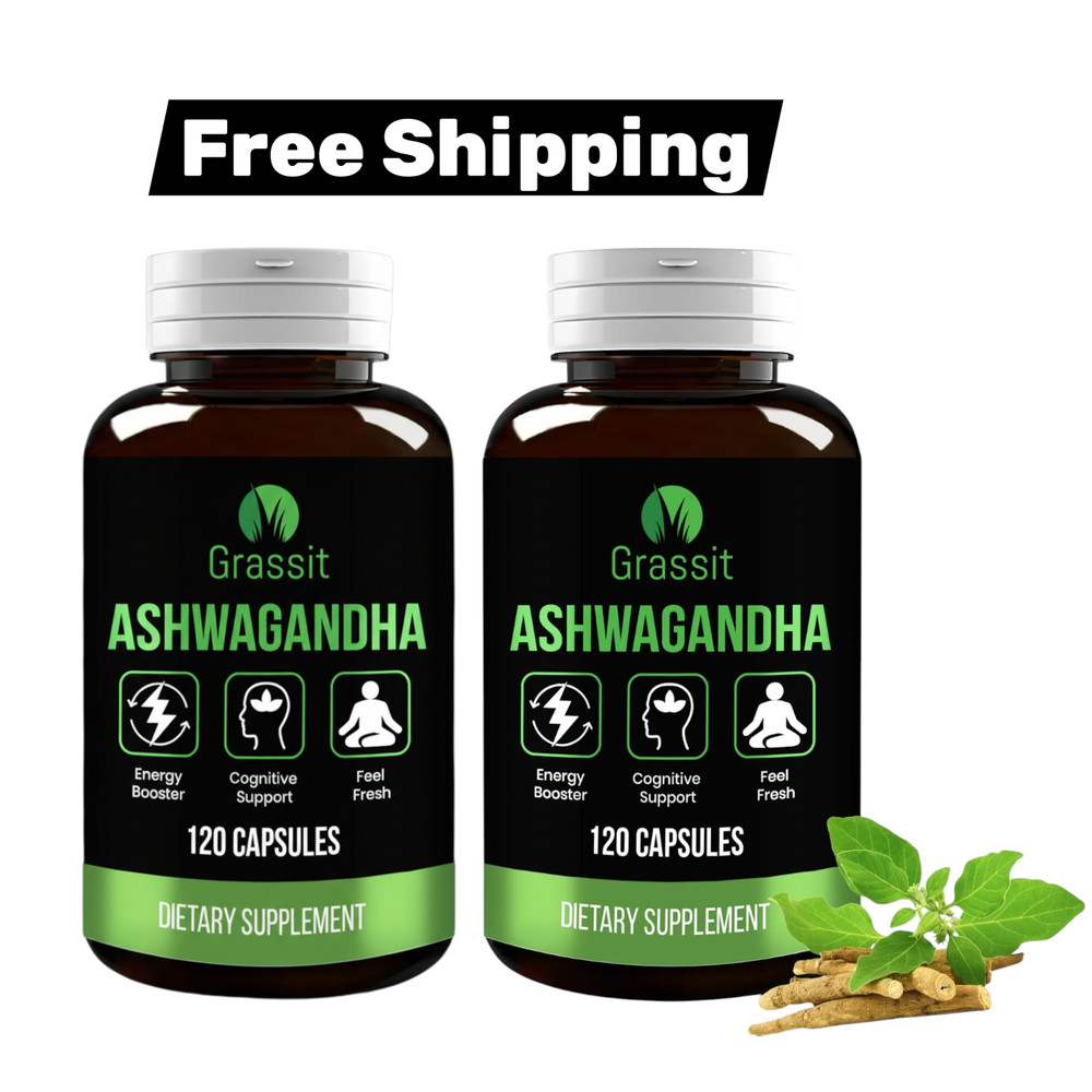 2 Pack Of Ashwagandha Supplement 500 mg/120 Capsules Best For Overall Well Being
