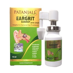 2X Eargrit Eardrops By Patanjali 15 ml Ayurvedic Relief General Ear Problem