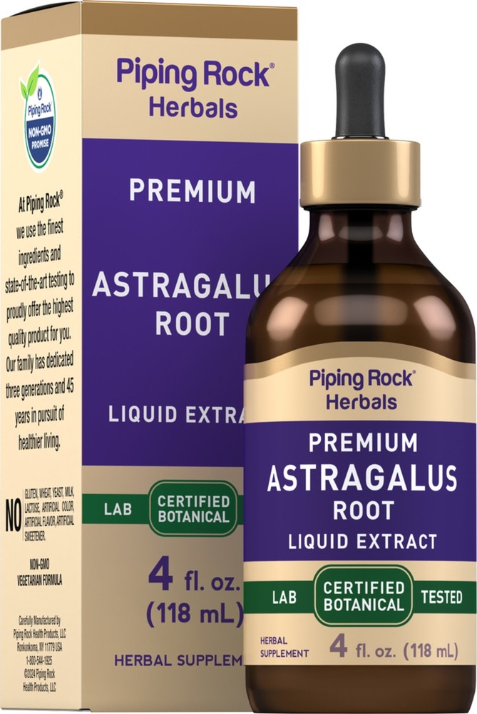 Astragalus Root Extract | 4 fl oz | Alcohol & Sugar Free | by Piping Rock