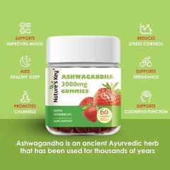 2 Pack Ashwagandha Gummies, 3000mg High Potency Ashwagandha Root Extract 60Ct