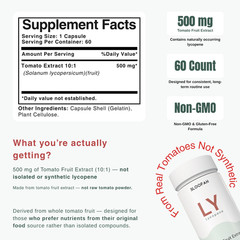 Bloofah Tomato Fruit Extract 10:1 Lycopene Supplement 500mg – 60 Count Herbal
