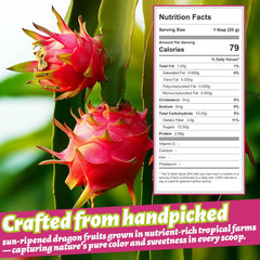 12Oz Freeze Dried Dragon Fruit Powder, Red Pitaya Powder for Drinks, Smoothies,
