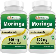 2 Pack Best Naturals Moringa 500 mg 60 Vcaps